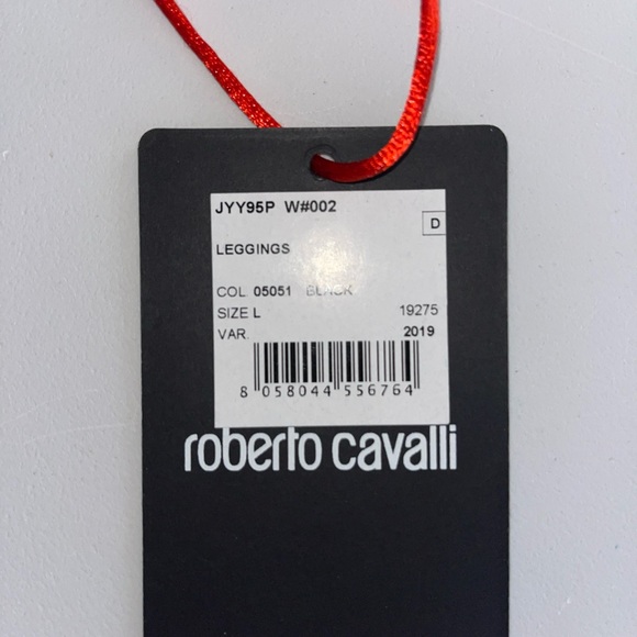 NWT Roberto Cavalli Sport Black and Gold Animal Print Leggings Size Large New - Picture 9 of 9